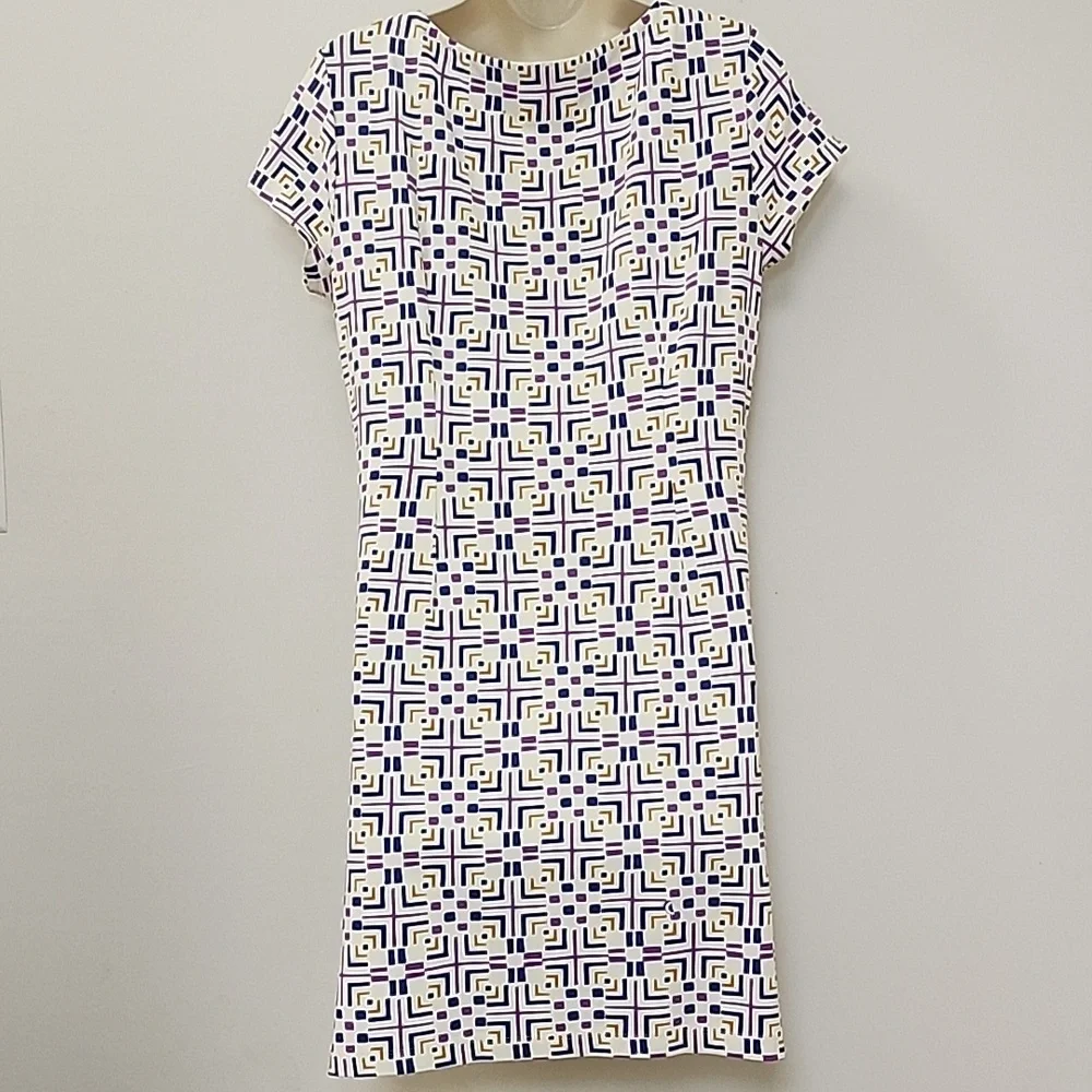 J McLaughlin Geometric Patterned Dress - Purple and White Size Large - Picture 8 of 16